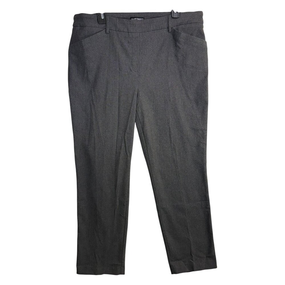 Hilary Radley XL Gray Stretch Dress Pants Slim Ankle Career Workwear Office